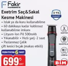 FAKİR EXETRİM SAÇ SAKAL KESME MAKİNESİ fiyat ve kampanya bilgisi